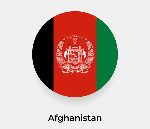 Afganistan Bayrak Baloncuk Daire Yuvarlak Şekil Vektör Illüstrasyonu — Stok Vektör