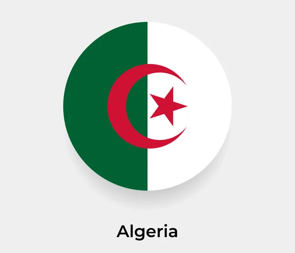 Флаг Алжира Круглая Круглая Фигура — стоковый вектор