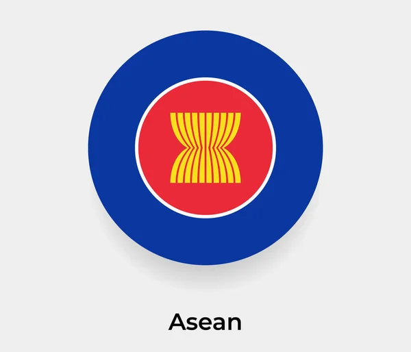 Asean Bandiera Bolla Cerchio Forma Rotonda Icona Vettoriale Illustrazione — Vettoriale Stock