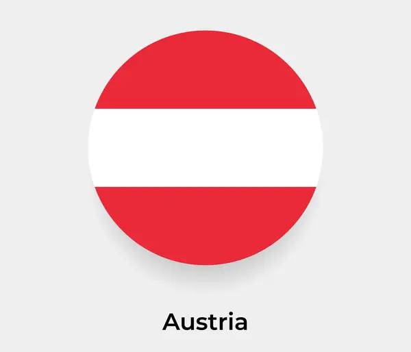 Österreich Flagge Blasenkreis Rund Form Symbol Vektor Illustration — Stockvektor