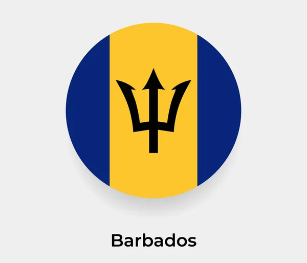 Barbados Flagga Bubbla Cirkel Rund Form Ikon Vektor Illustration — Stock vektor