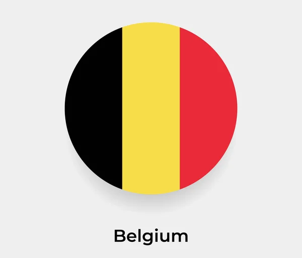 België Vlag Bel Cirkel Ronde Vorm Pictogram Vector Illustratie — Stockvector