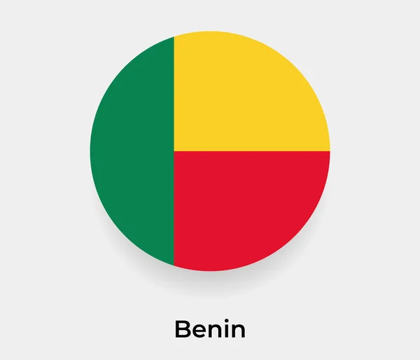 Benin Bayrak Baloncuk Dairesi Yuvarlak Şekil Vektör Çizimi — Stok Vektör