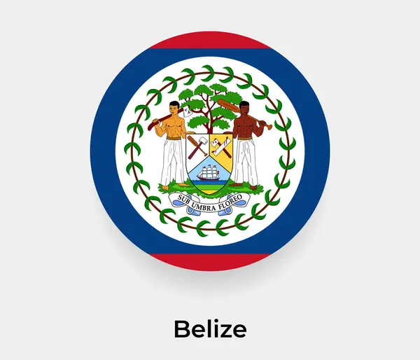 Belize Zászló Buborék Kör Kerek Alakú Ikon Vektor Illusztráció — Stock Vector