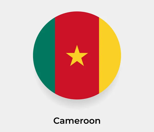 Kamerun Bayrak Baloncuk Dairesi Yuvarlak Şekil Vektör Çizimi — Stok Vektör