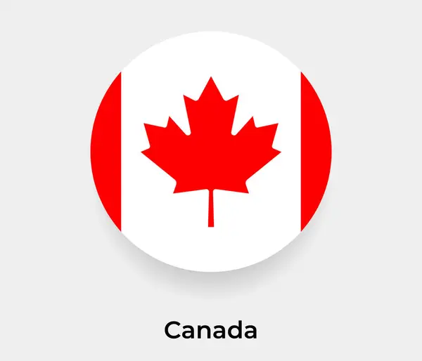 Bandera Canadá Burbuja Círculo Redondo Forma Icono Vector Ilustración — Archivo Imágenes Vectoriales