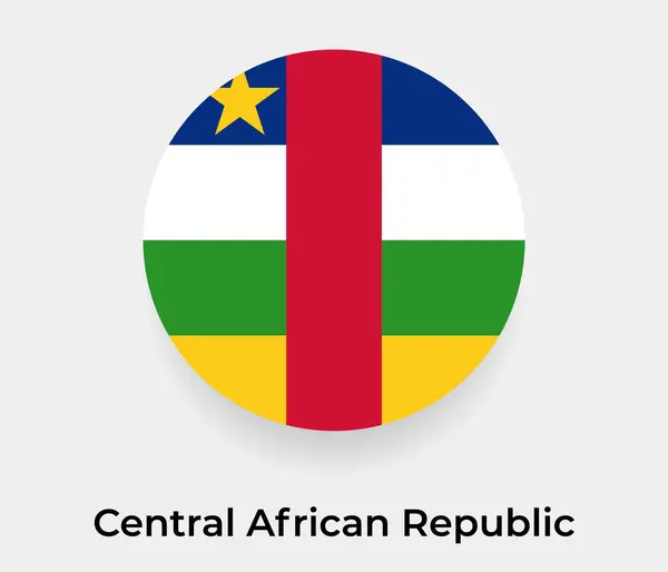 República Centro Africana Bandeira Bolha Círculo Forma Redonda Ícone Vetor — Vetor de Stock