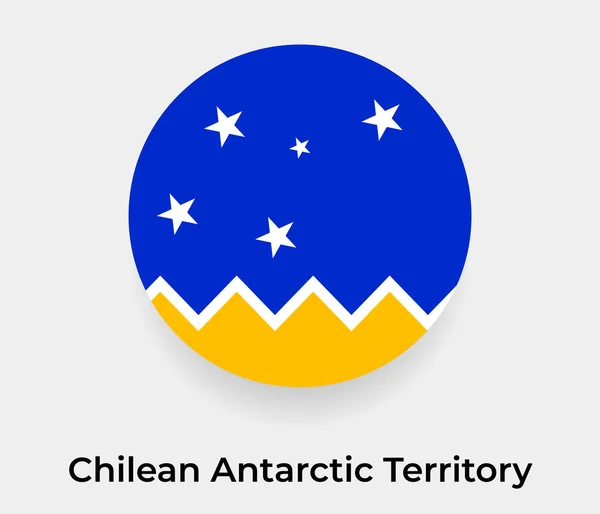 Chilean Antarctic Territorio Bandiera Bolla Cerchio Forma Rotonda Icona Vettore — Vettoriale Stock