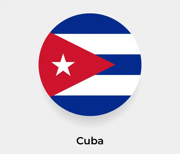 古巴国旗圆圈圆形图标矢量插图 — 图库矢量图片