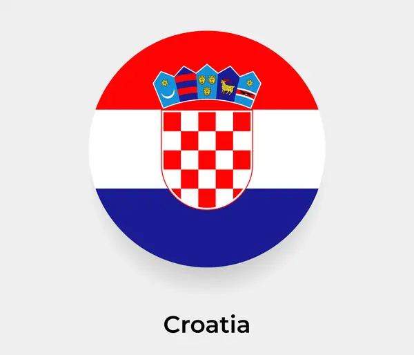 クロアチア旗バブル円形形アイコンベクターイラスト — ストックベクタ