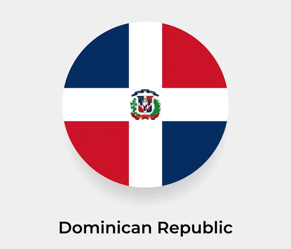多米尼加共和国国旗圆圈圆形图标矢量插图 — 图库矢量图片