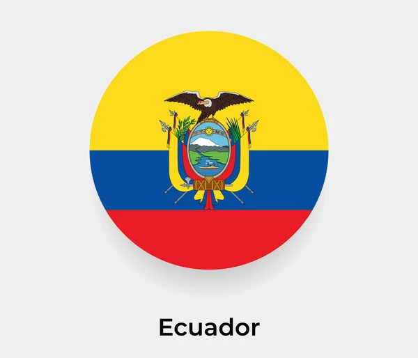 Εκουαδόρ Σημαία Φούσκα Κύκλο Στρογγυλό Σχήμα Εικονίδιο Διάνυσμα Εικόνα — Διανυσματικό Αρχείο
