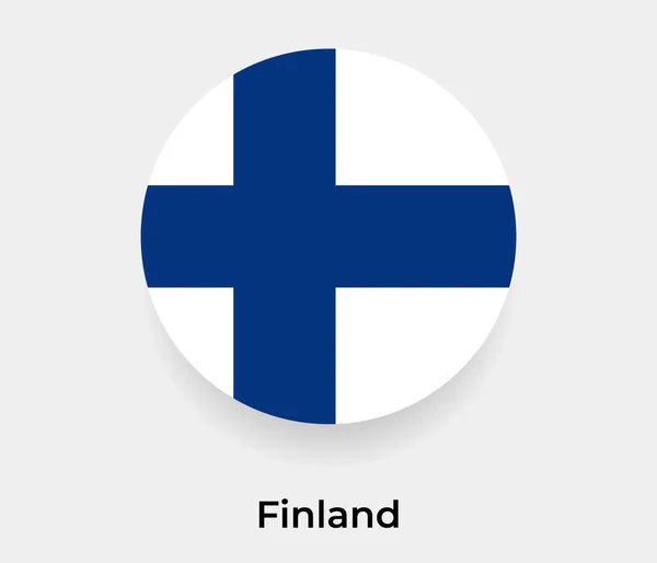 芬兰国旗泡泡圆形图标矢量插图 — 图库矢量图片