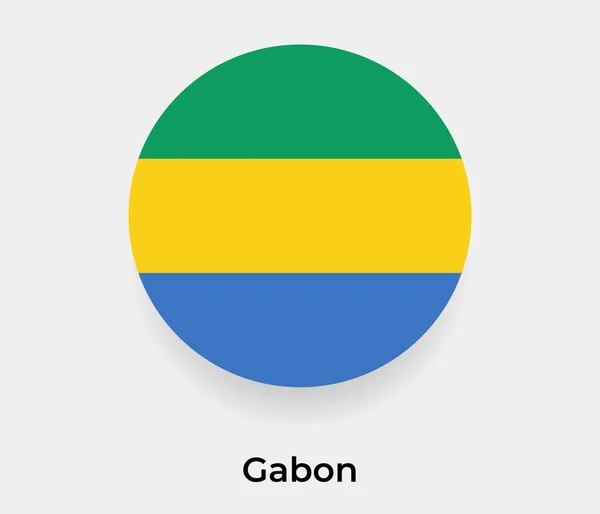 Gabon Bayrak Yuvarlak Yuvarlak Şekil Vektör Çizimi — Stok Vektör