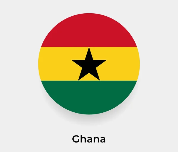 Ghana Vlag Bel Cirkel Ronde Vorm Pictogram Vector Illustratie — Stockvector