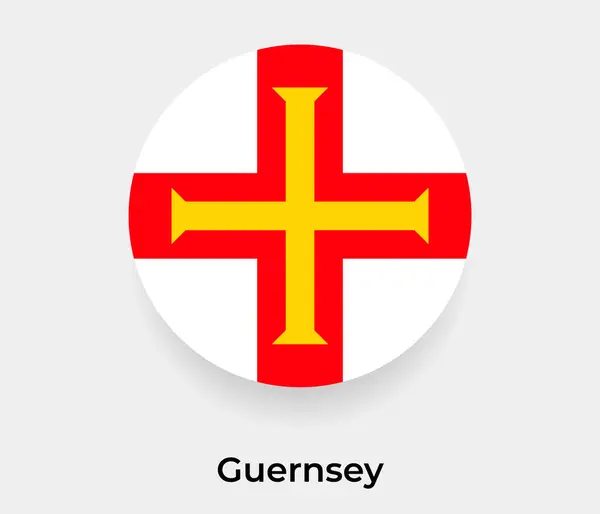 Guernsey Vlajka Bublina Kruh Kruhový Tvar Ikona Vektor Ilustrace — Stockový vektor