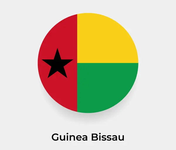 Gine Bissau Bayrak Baloncuk Dairesi Yuvarlak Şekil Vektör Çizimi — Stok Vektör