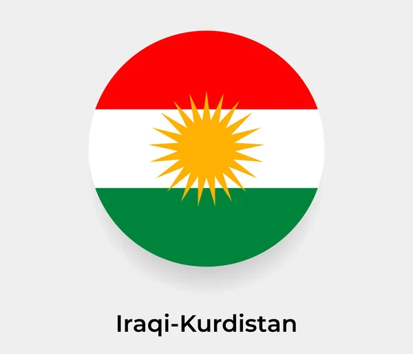 Iraklı Kürdistan Bayrak Baloncuğu Yuvarlak Şekil Vektör Illüstrasyonu — Stok Vektör