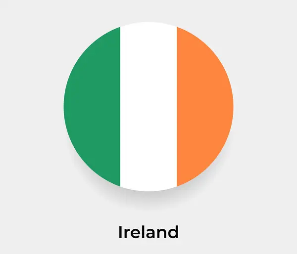 Irlanda Bandeira Bolha Círculo Forma Redonda Ícone Vetor Ilustração — Vetor de Stock