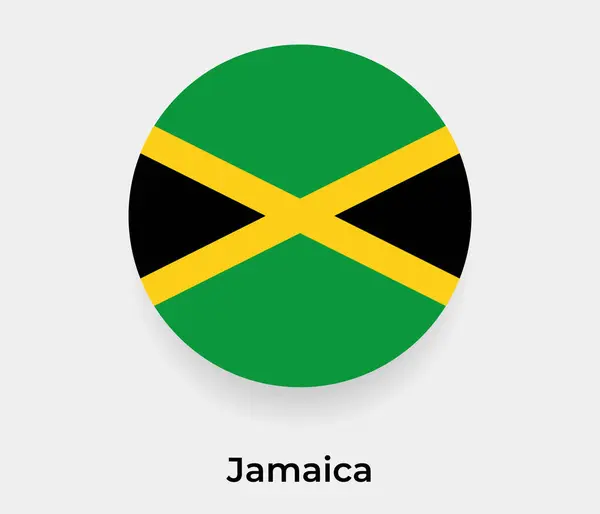 Jamaica Bandera Burbuja Círculo Redondo Forma Icono Vector Ilustración — Archivo Imágenes Vectoriales