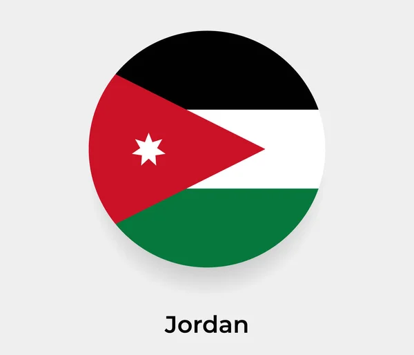 Jordan Bayrak Baloncuk Dairesi Yuvarlak Şekil Vektör Illüstrasyonu — Stok Vektör