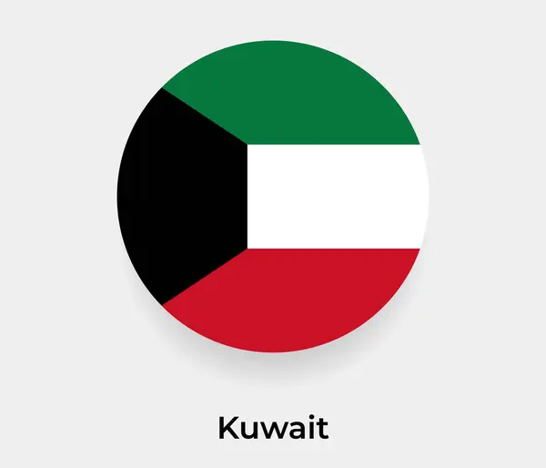 Kuveyt Bayrak Baloncuk Dairesi Yuvarlak Şekil Vektör Çizimi — Stok Vektör