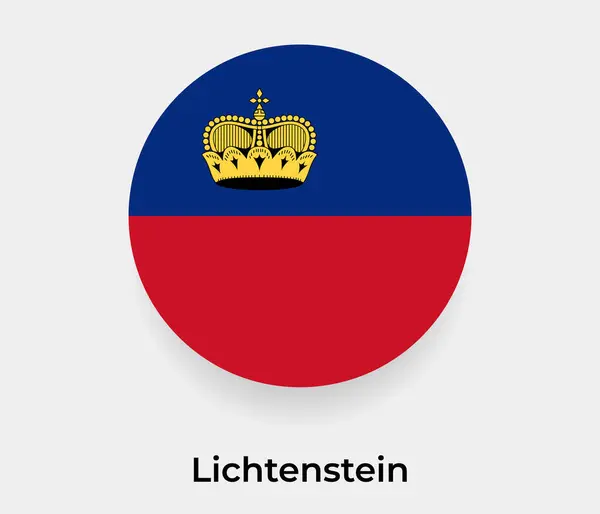 Lichtenštejnská Vlajka Bublina Kruhový Kruhový Tvar Ikona Vektor Ilustrace — Stockový vektor