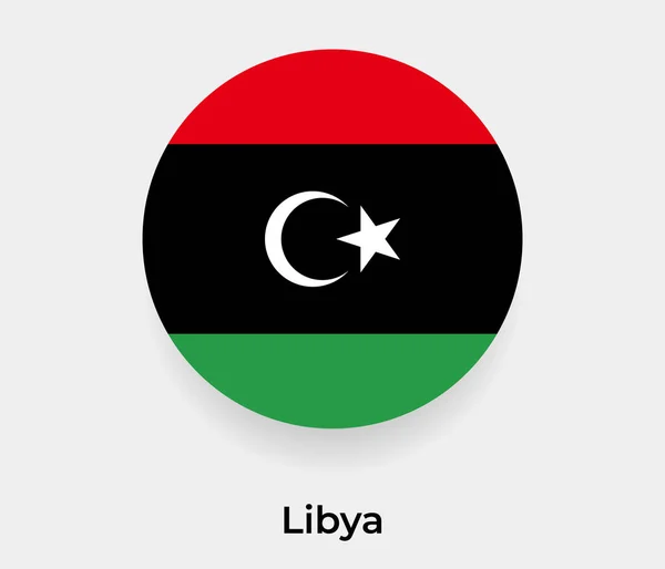 Libya Bayrak Balon Dairesi Yuvarlak Şekil Vektör Illüstrasyonu — Stok Vektör