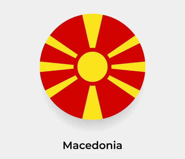 马其顿国旗泡泡圆形图标矢量插图 — 图库矢量图片