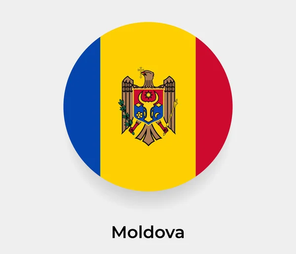 Moldavská Vlajka Bublina Kruh Kruhový Tvar Ikona Vektor Ilustrace — Stockový vektor