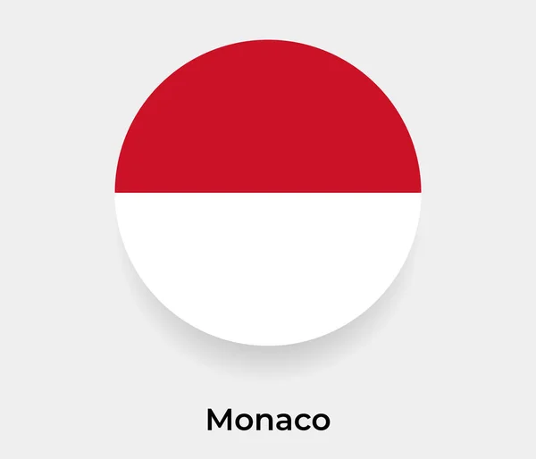 Monaco Vlag Bel Cirkel Ronde Vorm Pictogram Vector Illustratie — Stockvector