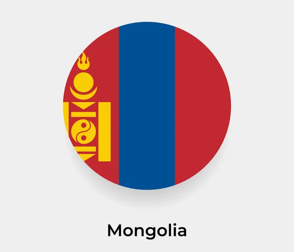 Mongolei Flagge Blasenkreis Runde Form Symbol Vektor Illustration — Stockvektor