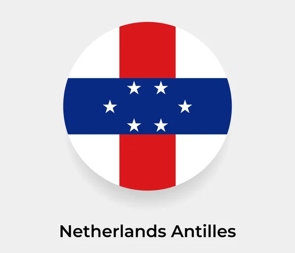 Nederlandse Antillen Vlag Bel Cirkel Ronde Vorm Pictogram Vector Illustratie — Stockvector