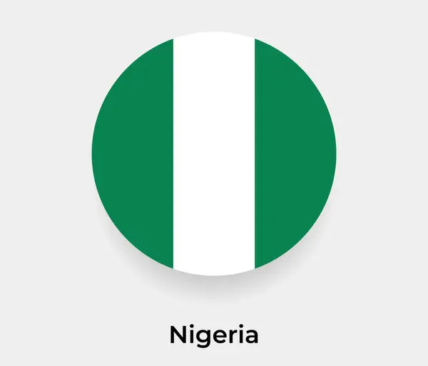 Nigeria Vlag Bel Cirkel Ronde Vorm Pictogram Vector Illustratie — Stockvector