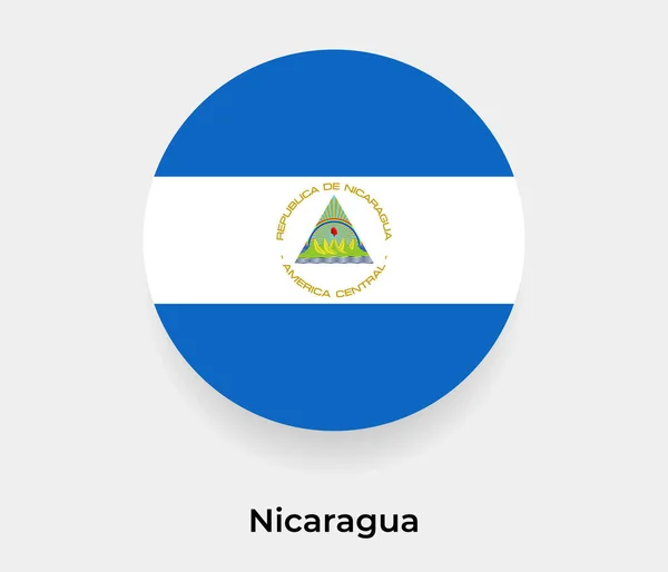 Nikaragua Bayrak Baloncuk Dairesi Yuvarlak Şekil Vektör Çizimi — Stok Vektör