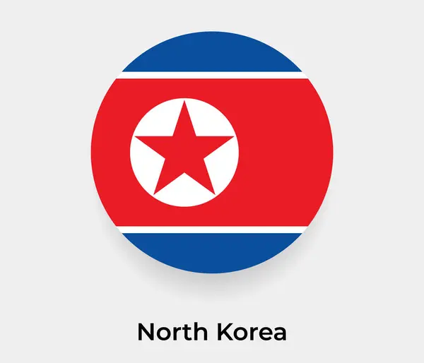 Severní Korea Vlajka Bublina Kruh Kruhový Tvar Ikona Vektor Ilustrace — Stockový vektor