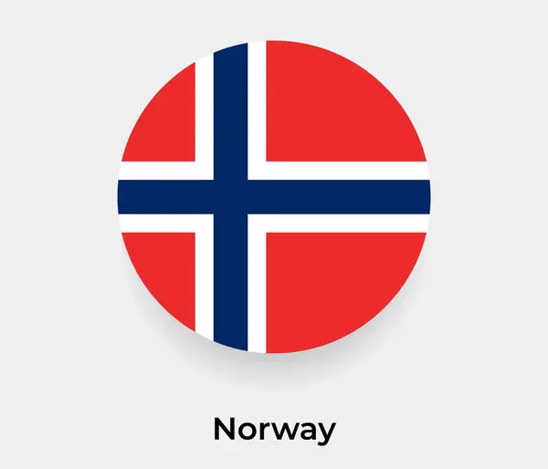 挪威国旗泡泡圆形图标矢量插图 — 图库矢量图片