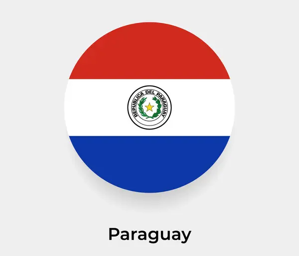 Paraguay Bayrak Baloncuk Dairesi Yuvarlak Şekil Vektör Çizimi — Stok Vektör