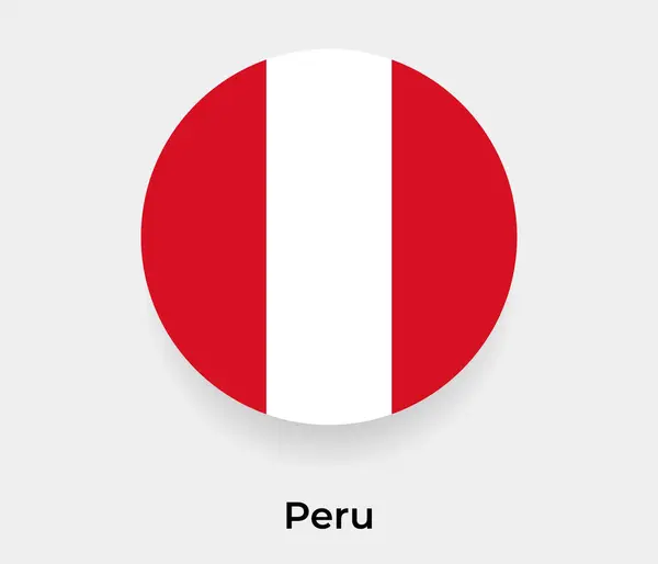 Peru Flagge Blasenkreis Runde Form Symbol Vektor Illustration — Stockvektor