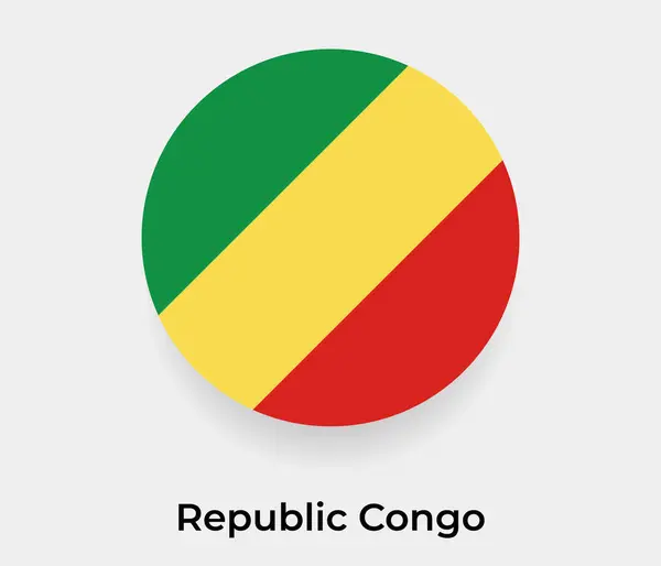 Cumhuriyet Kongo Bayrak Baloncuk Dairesi Yuvarlak Şekil Vektör Illüstrasyonu — Stok Vektör