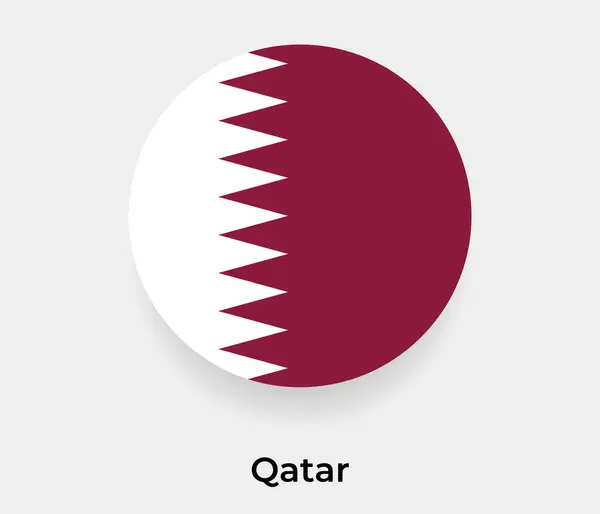 Katar Flagge Blasenkreis Runde Form Symbol Vektor Illustration — Stockvektor