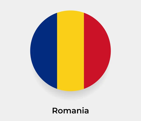 Σημαία Της Ρουμανίας Φυσαλίδα Κύκλο Στρογγυλό Σχήμα Εικονίδιο Διάνυσμα Εικονογράφηση — Διανυσματικό Αρχείο