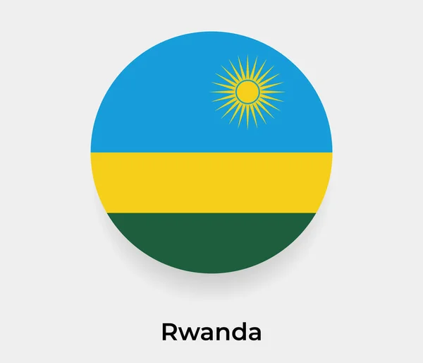 Rwanda Flagga Bubbla Cirkel Rund Form Ikon Vektor Illustration — Stock vektor