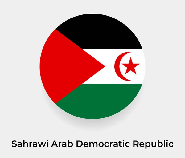 Bandera Saharaui República Árabe Democrática Burbuja Círculo Forma Redonda Icono — Archivo Imágenes Vectoriales