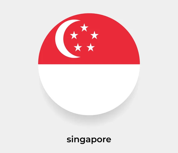 Singapore Bandera Burbuja Círculo Redondo Forma Icono Vector Ilustración — Vector de stock
