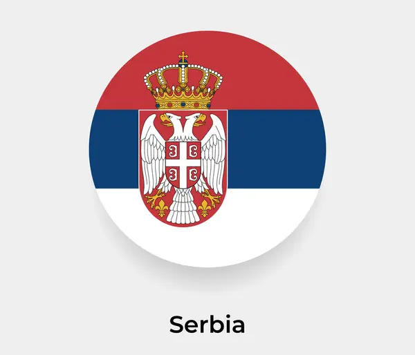 セルビア旗バブル円形形アイコンベクターイラスト — ストックベクタ