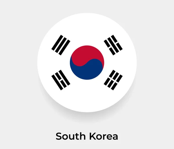 Güney Kore Bayrak Baloncuk Daire Yuvarlak Şekil Vektör Illüstrasyonu — Stok Vektör