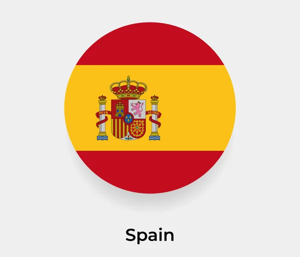 Spanien Flagge Blasenkreis Runde Form Symbol Vektor Illustration — Stockvektor