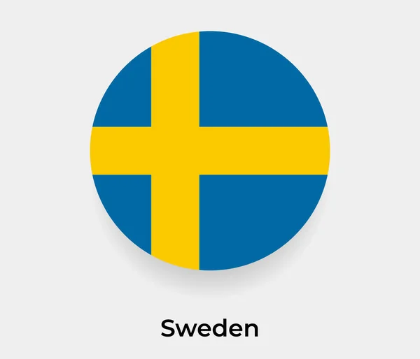 瑞典国旗泡泡圆形图标矢量插图 — 图库矢量图片
