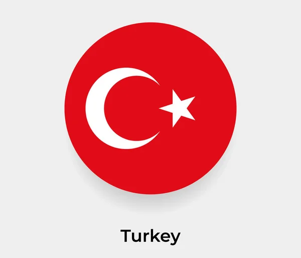 Turquía Bandera Burbuja Círculo Redondo Forma Icono Vector Ilustración — Vector de stock